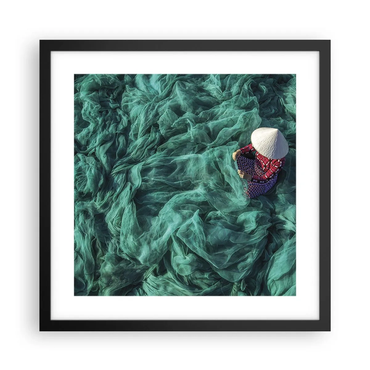 Poster in cornice nera - Nel mare di reti - 40x40 cm