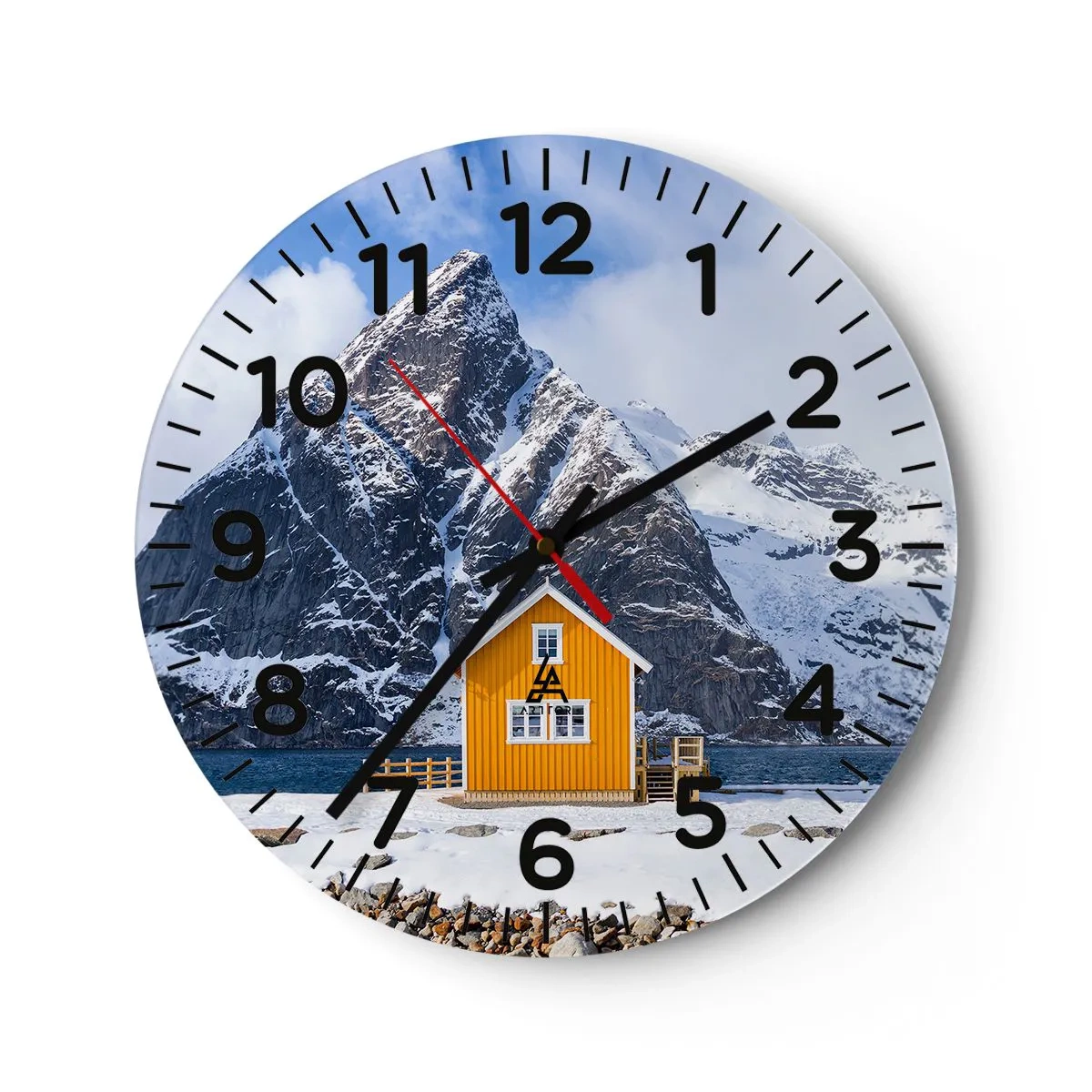 Orologio da parete - Orologio in Vetro - Vacanze scandinave - 40x40 cm