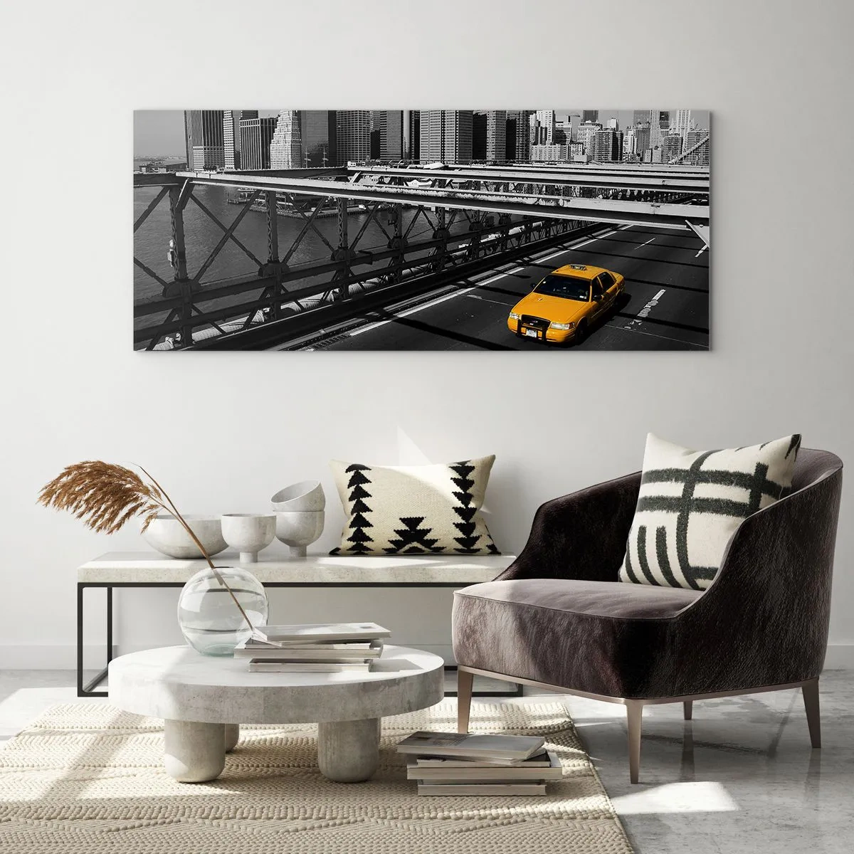 Quadro su vetro - Il colore della grande città - 90x30 cm