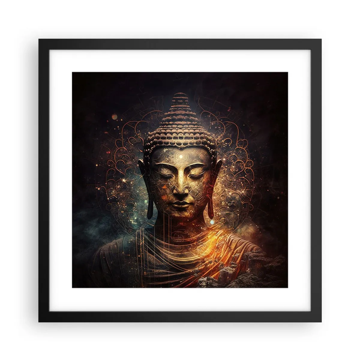 Poster in cornice nera - Equilibrio spirituale - 40x40 cm