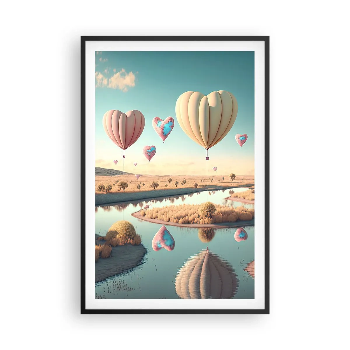 Poster in cornice nera - L'amore permette di volare - 61x91 cm