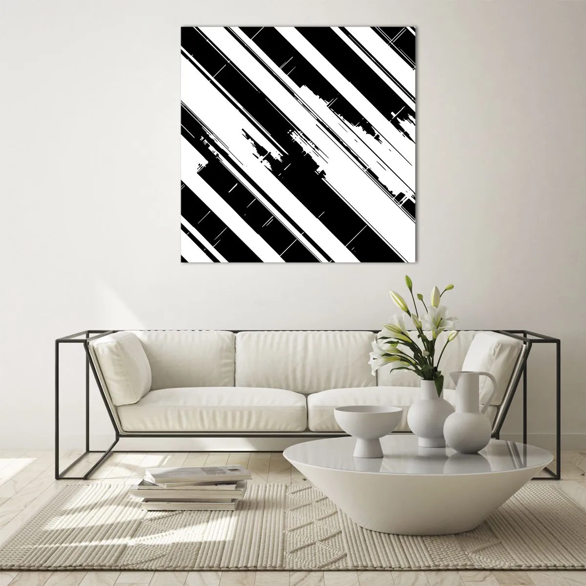 Quadro su vetro - Composizione intensa e dinamica - 40x40 cm