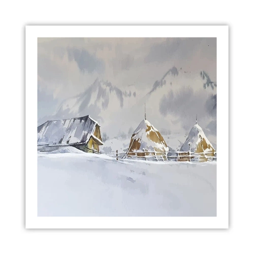 Poster - Nella valle innevata - 60x60 cm