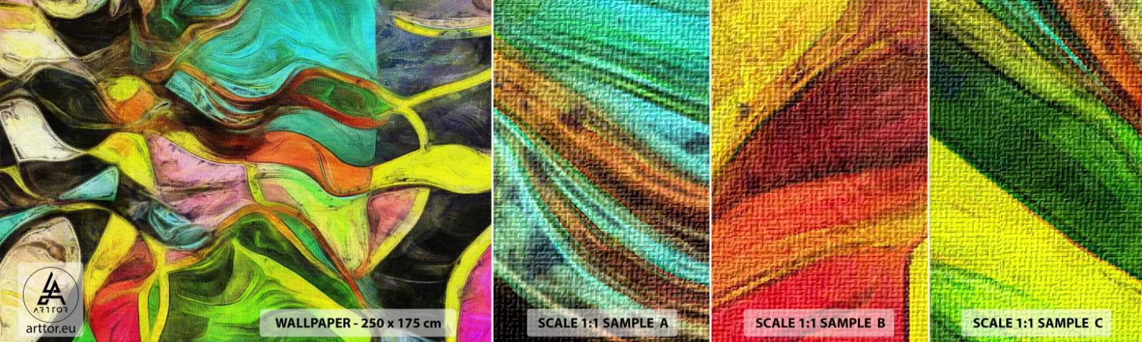 Campione di Fotomurale Adesivo Deluxe Sticker - Il movimento è vita - Astrazione, Pezzo, Pittura - 100x30 cm