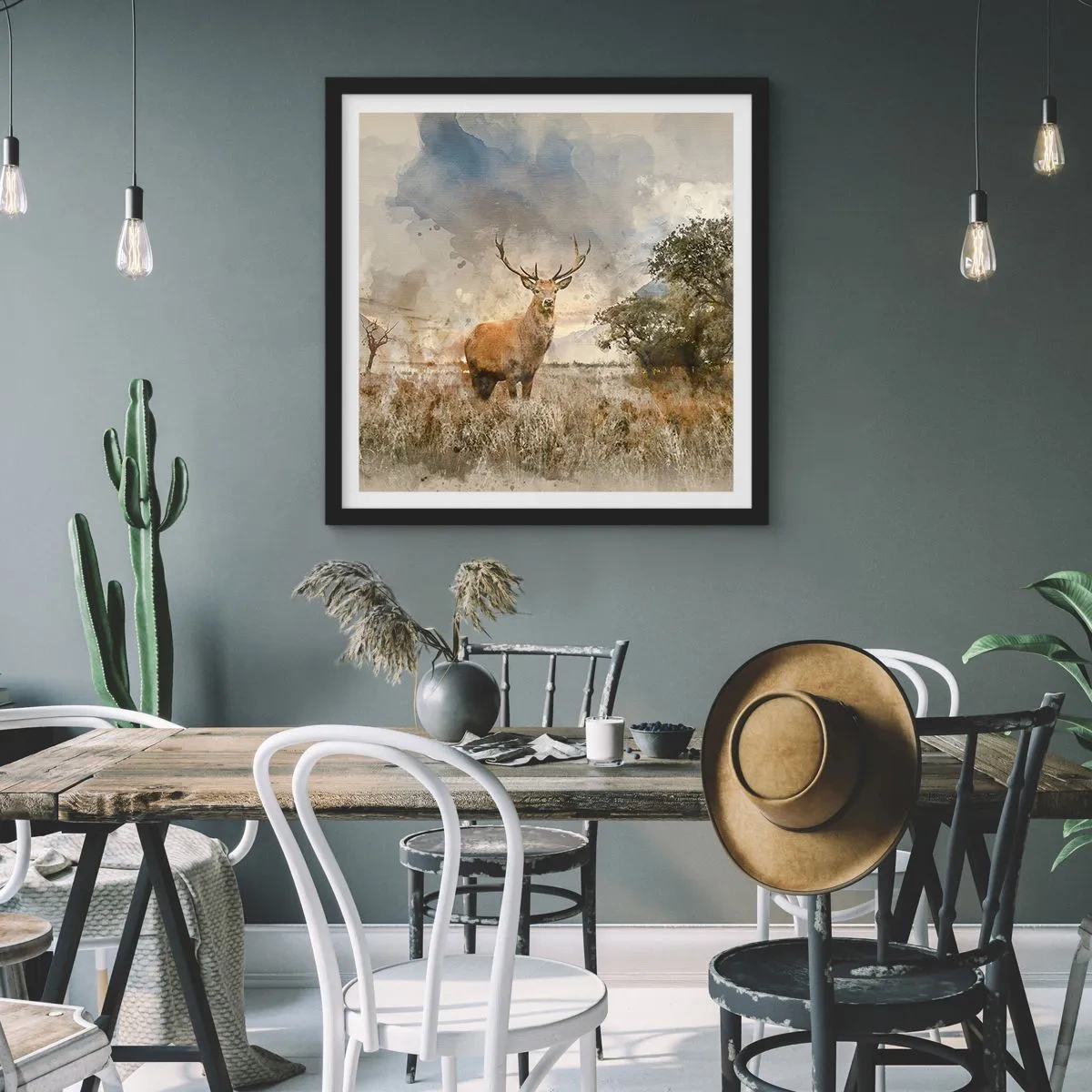 Poster in cornice nera - Dignità - forza - maestosità - 40x40 cm