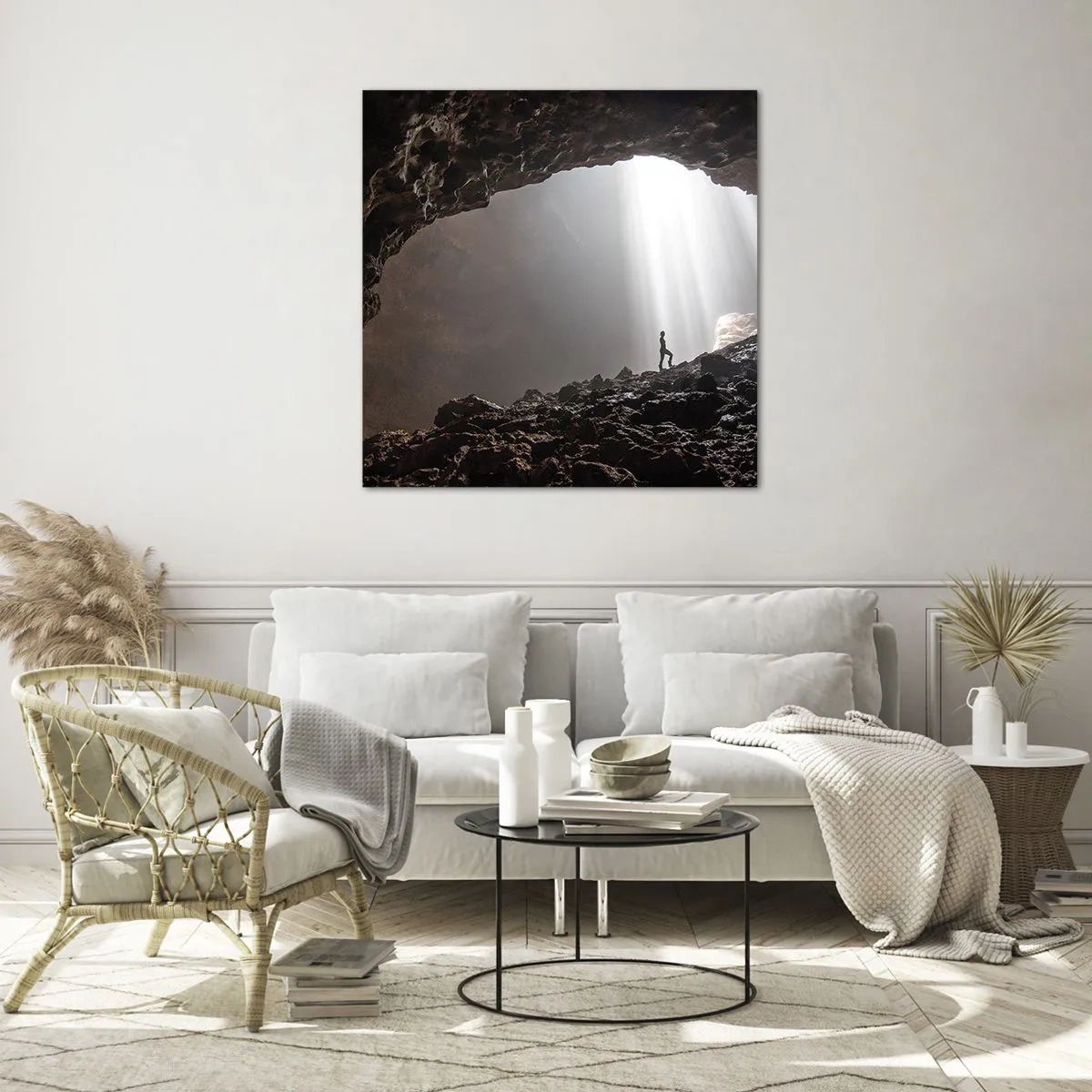 Quadro su vetro - Grotta luminosa - 70x70 cm