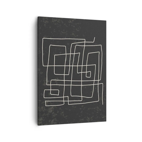 Quadro su tela - Stampe su Tela - Motivo geometrico astratto su sfondo scuro - 50x70cm - Non è così semplice - Decorazione murale moderna per soggiorno e camera da letto ARTTOR