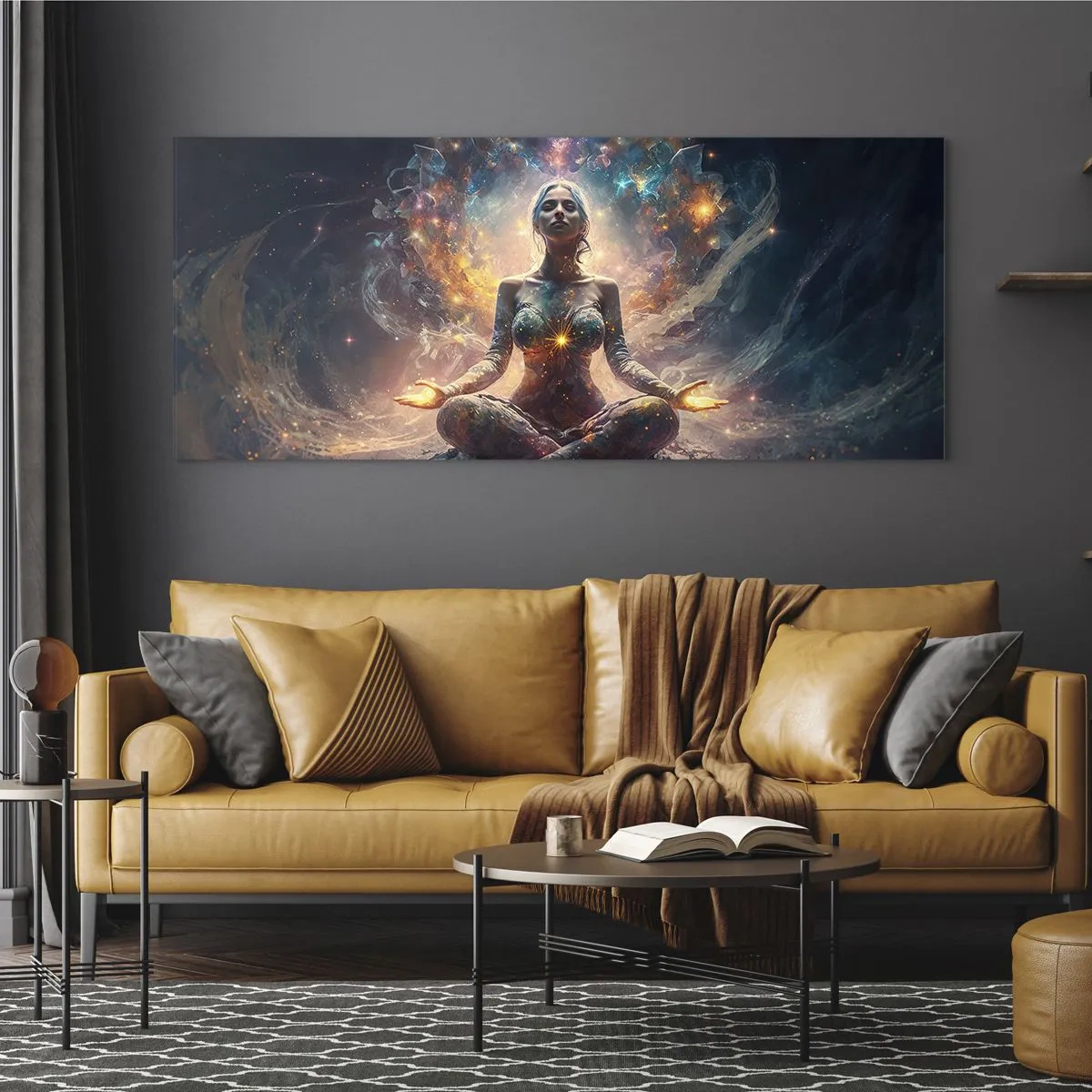Quadro su vetro - Un flusso di energia buona - 100x40 cm
