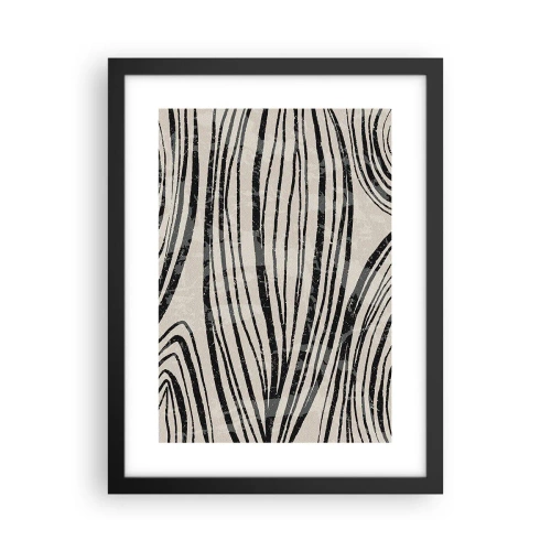 Poster in cornice nera - Una palude di linee - 30x40 cm