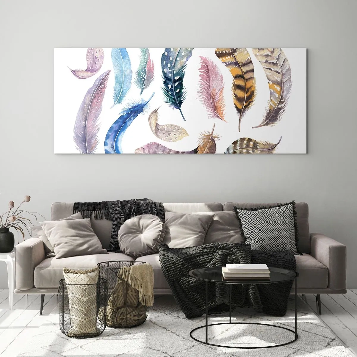 Quadro su vetro - Leggere, variopinte e multicolori - 90x30 cm
