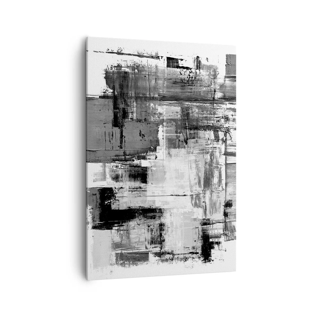 Quadro su tela - Stampe su Tela - Composizione astratta in nero, bianco e grigio - 70x100cm - Il grigio è bello - Decorazione murale moderna per soggiorno e camera da letto ARTTOR