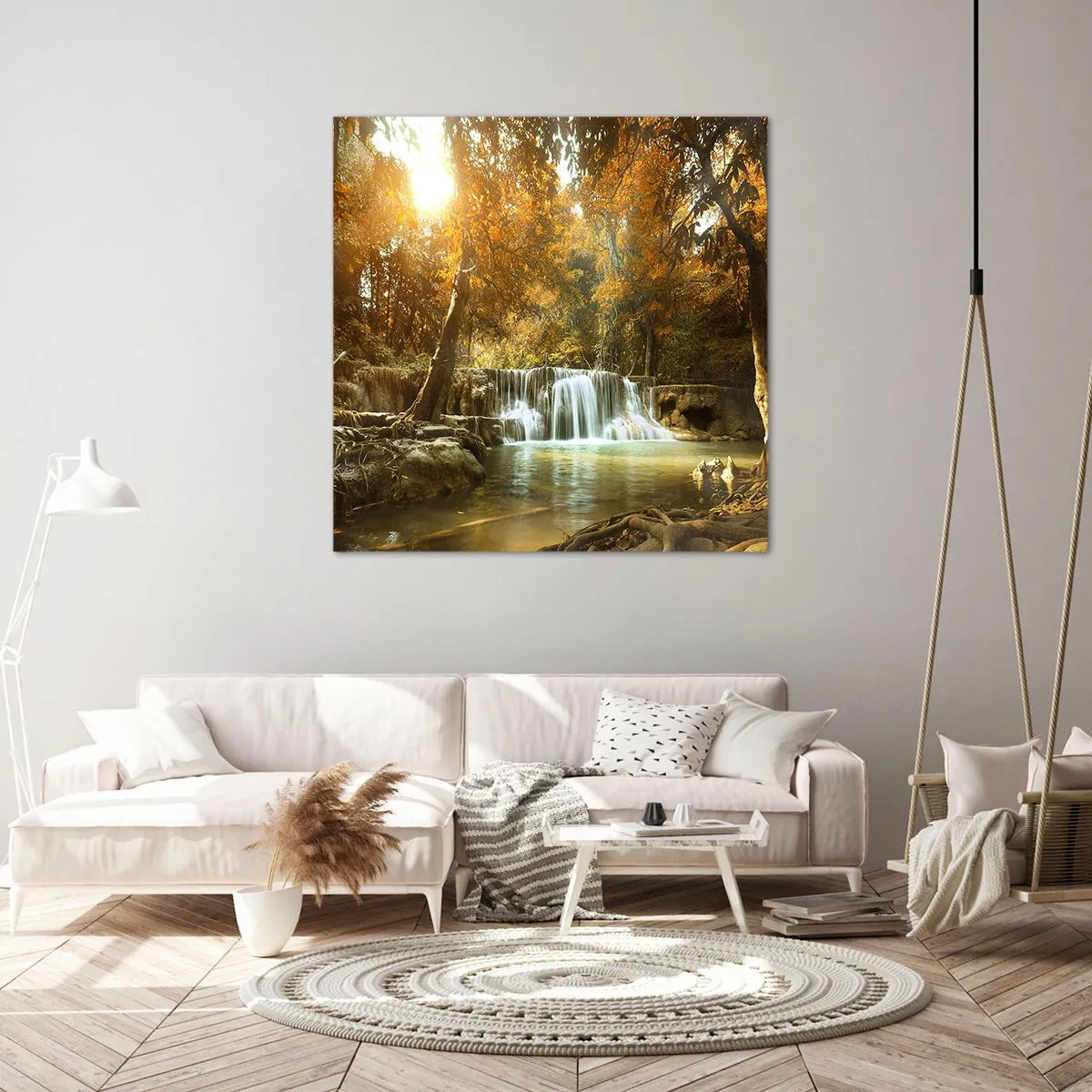 Quadro su tela - Stampe su Tela - Cascata nel parco - 30x30 cm