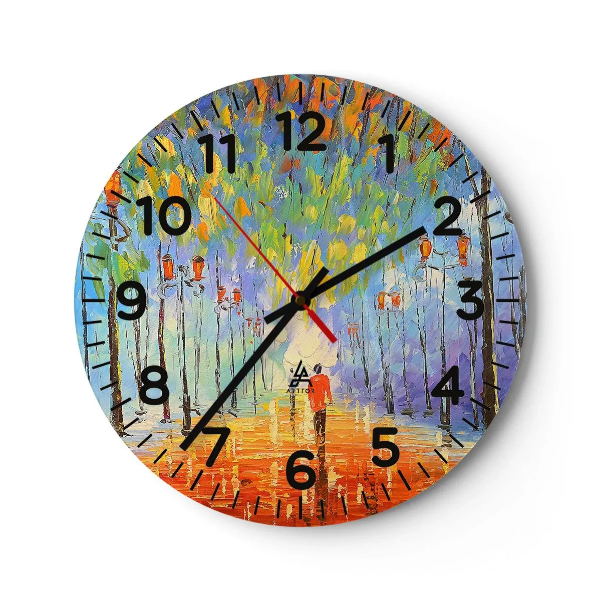 Orologio da parete - Orologio in Vetro - Canzone notturna sotto la pioggia - 30x30 cm