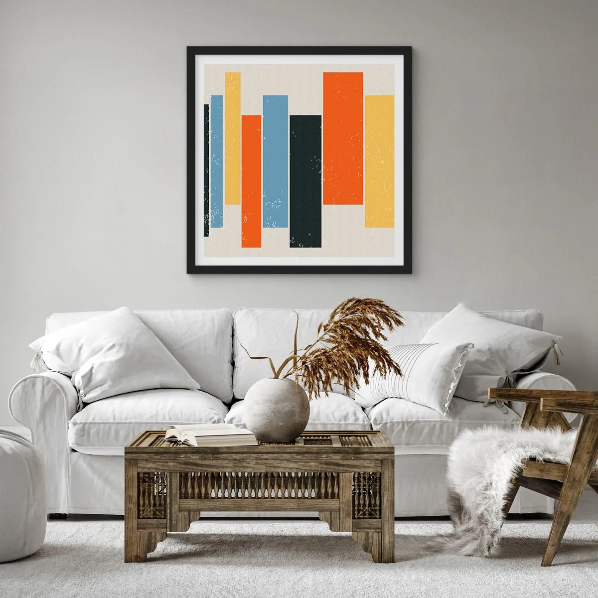 Poster in cornice nera - Notazione musicale - 60x60 cm