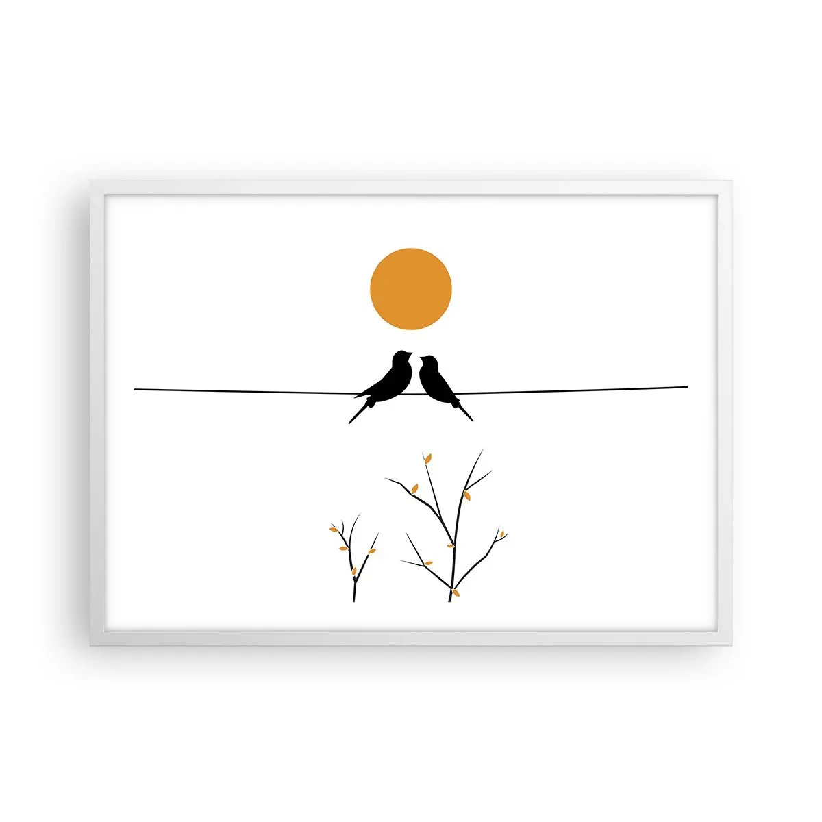 Poster in cornice bianca - Sera da usignoli - 70x50 cm