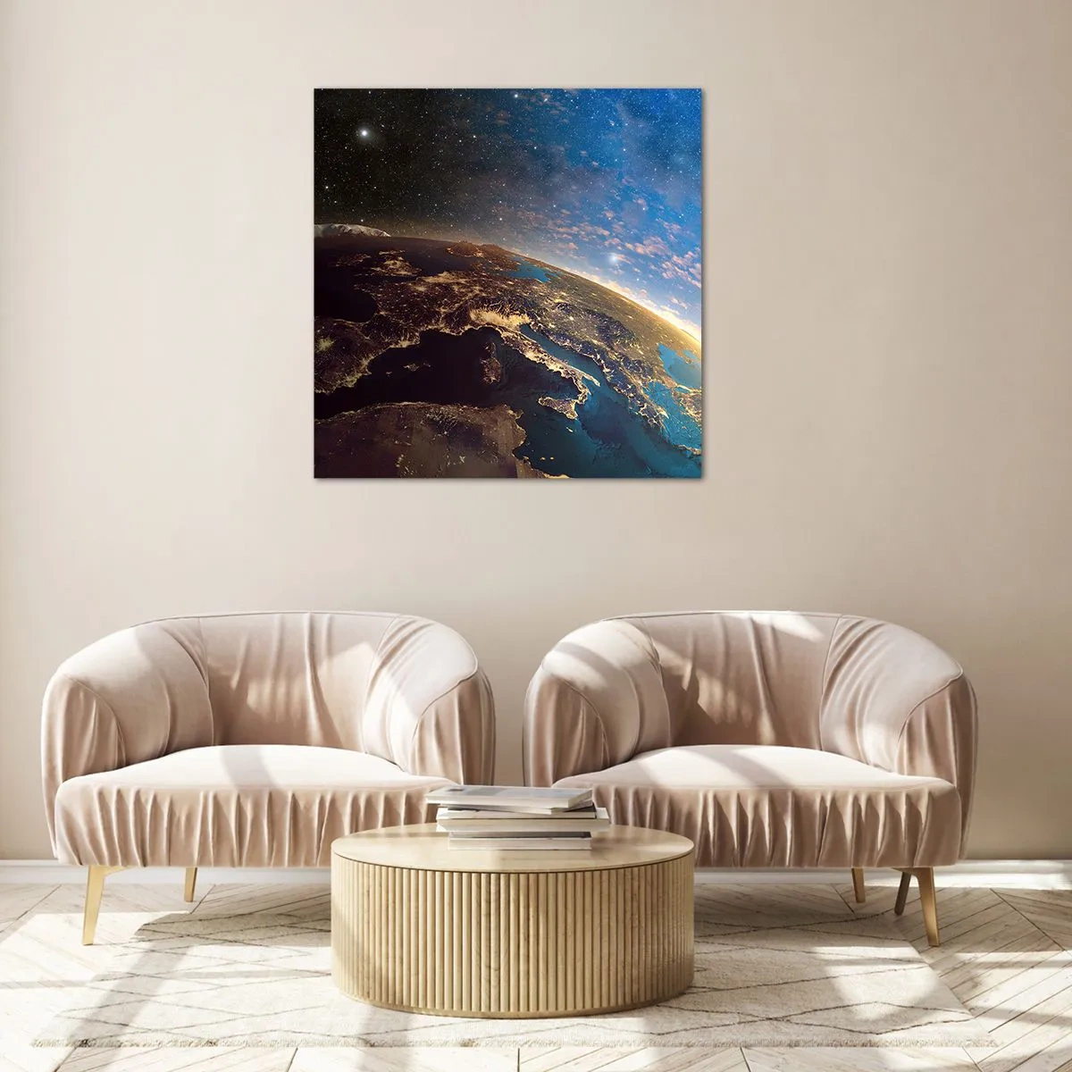 Quadro su vetro - Guardiamoci da lontano - 40x40 cm