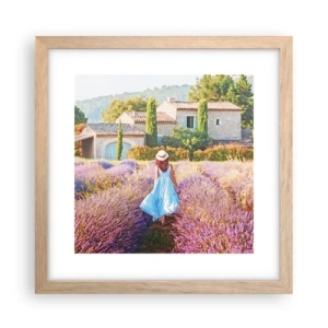 Poster in cornice rovere chiaro - La ragazza nella lavanda - 30x30 cm