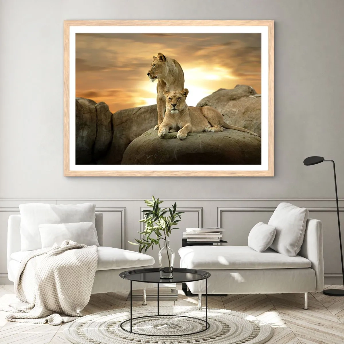 Poster in cornice rovere chiaro - Maestà reale - 70x50 cm