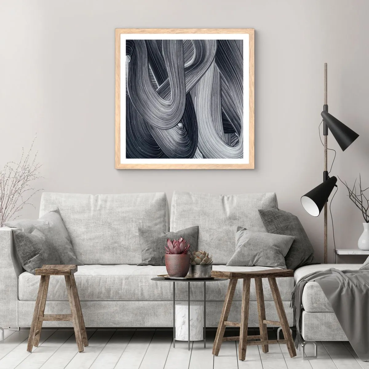 Poster in cornice rovere chiaro - La fluidità della realtà - 30x30 cm