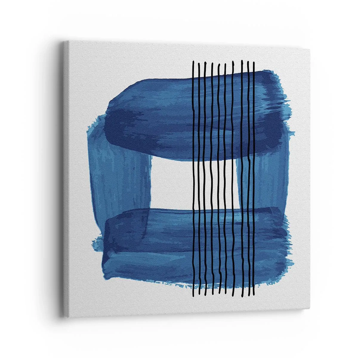Quadro su tela - Stampe su Tela - Composizione blu e nera - 30x30 cm
