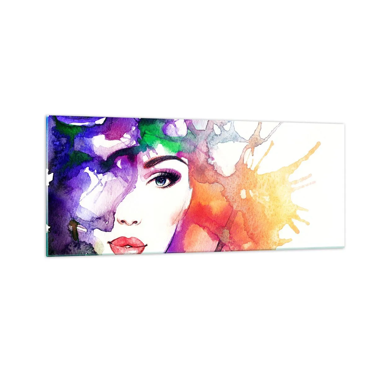 Quadro su vetro - Con la testa tra le nuvole - 100x40 cm