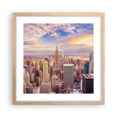 Poster in cornice rovere chiaro - Toccando le nuvole - 40x40 cm