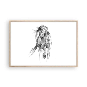 Poster in cornice rovere chiaro - Trotto aggraziato - 91x61 cm