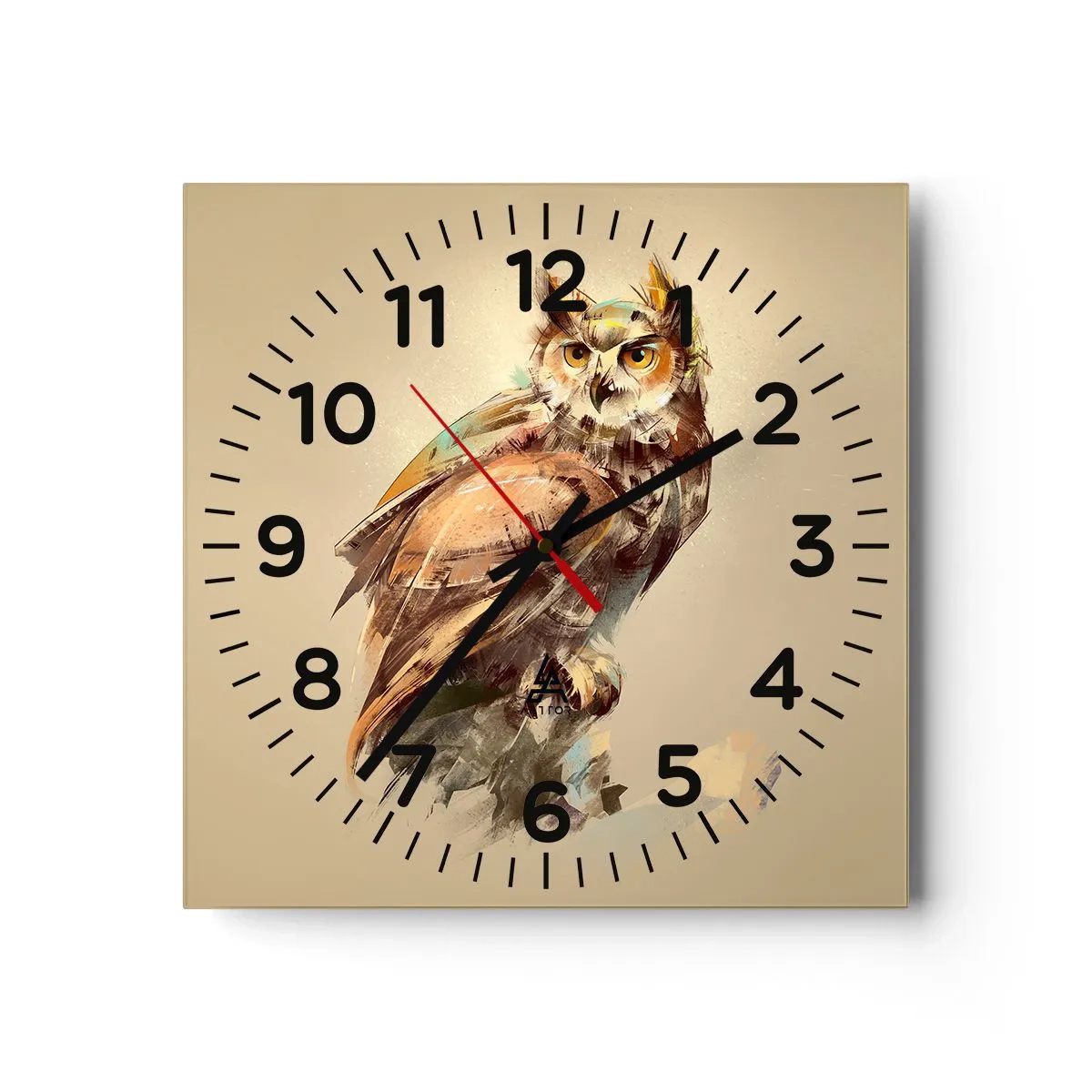 Orologio da parete - Orologio in Vetro - Il gufo più saggio - il querceto lo conferma - 30x30 cm