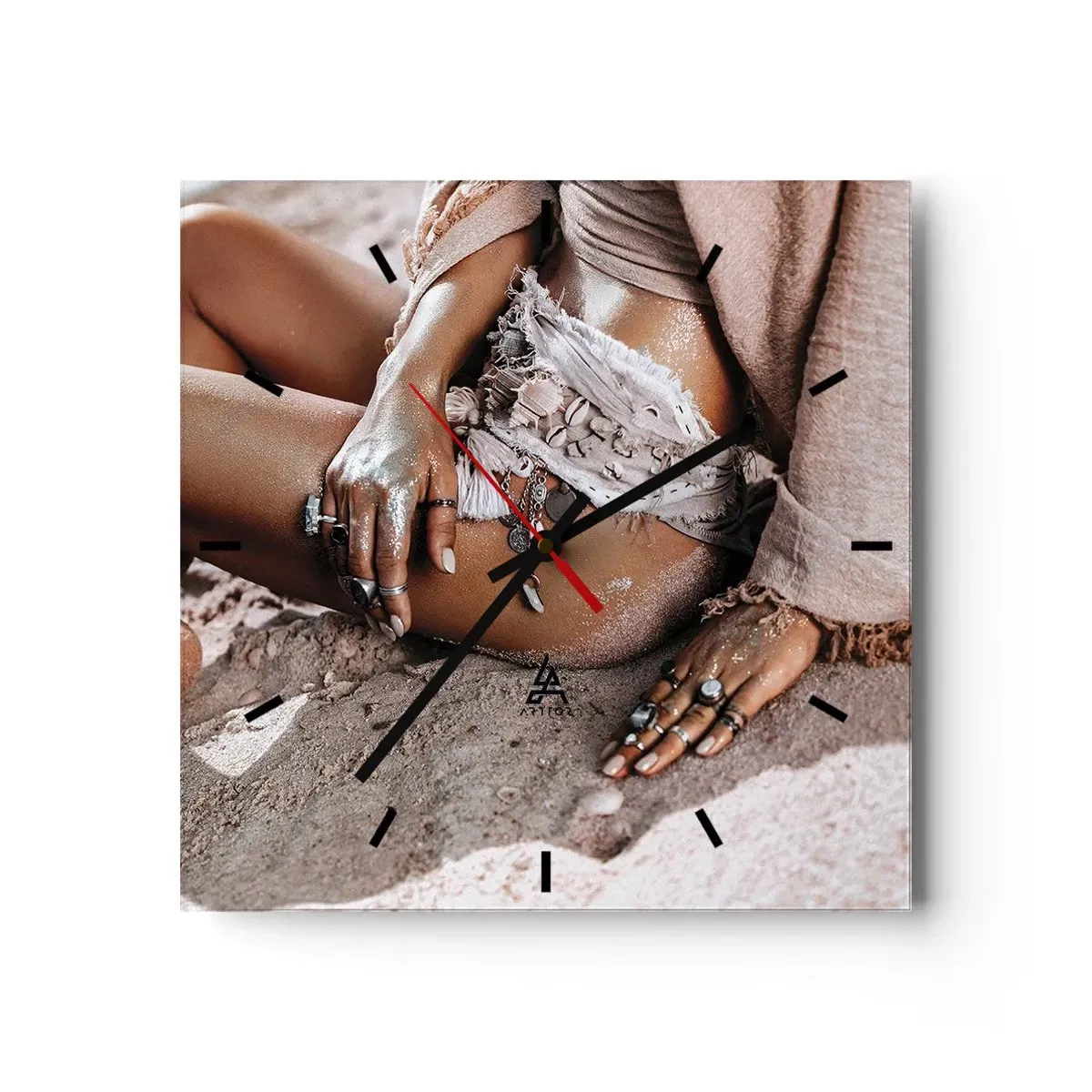 Orologio da parete - Orologio in Vetro - Gettata dalle onde? - 40x40 cm