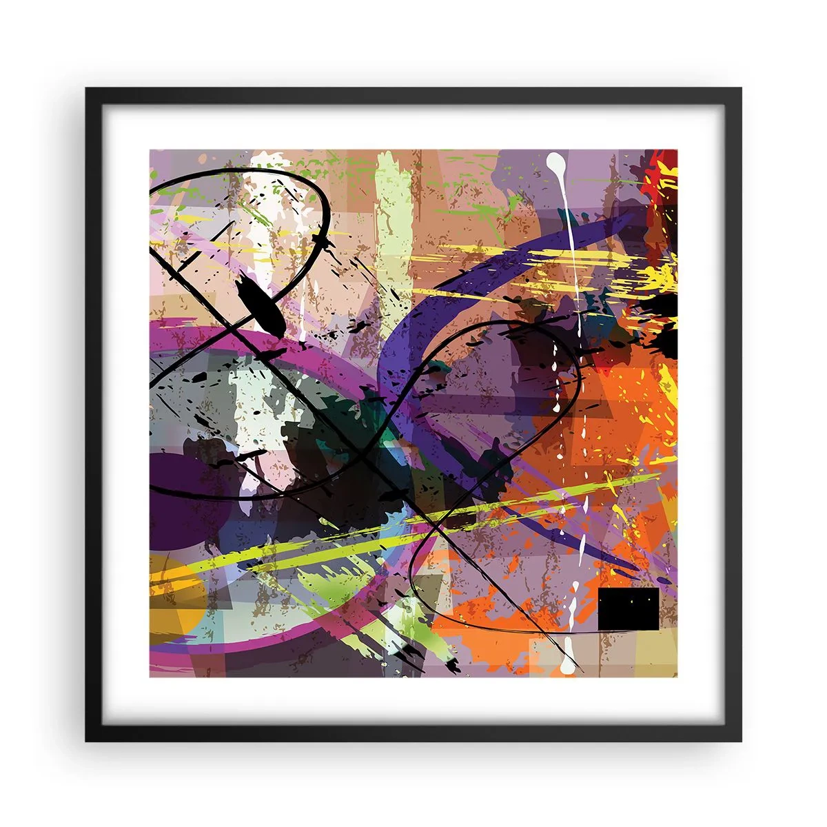 Poster in cornice nera - Per la via diritta o tortuosa - 50x50 cm