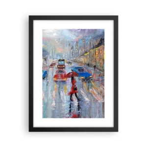 Poster in cornice nera - Pomeriggio di pioggia in città - 30x40 cm
