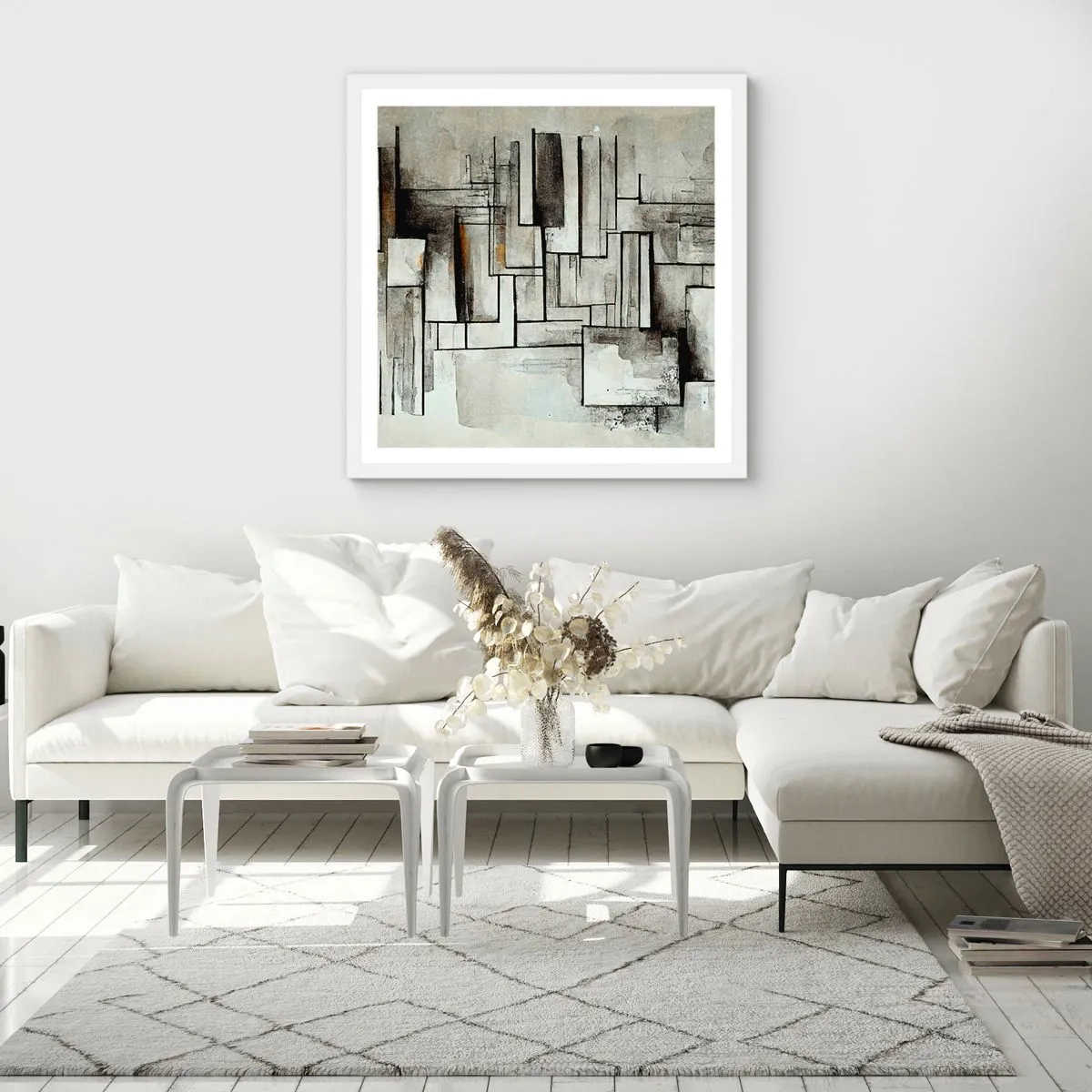 Poster in cornice bianca - La forza della semplicità - 50x50 cm