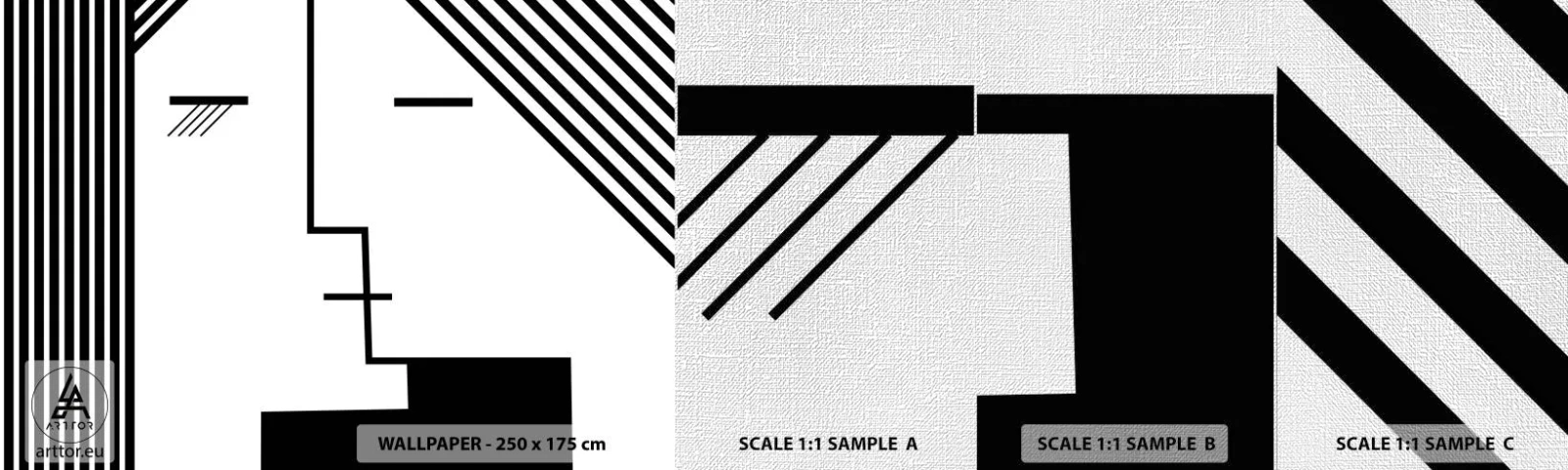Campione di Fotomurale Premium Canvas - Semplicemente un bacio - Arte Moderna, Bianco e nero, Viso - 100x30 cm