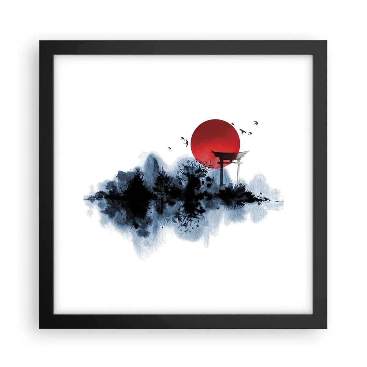 Poster in cornice nera - Vista giapponese - 30x30 cm