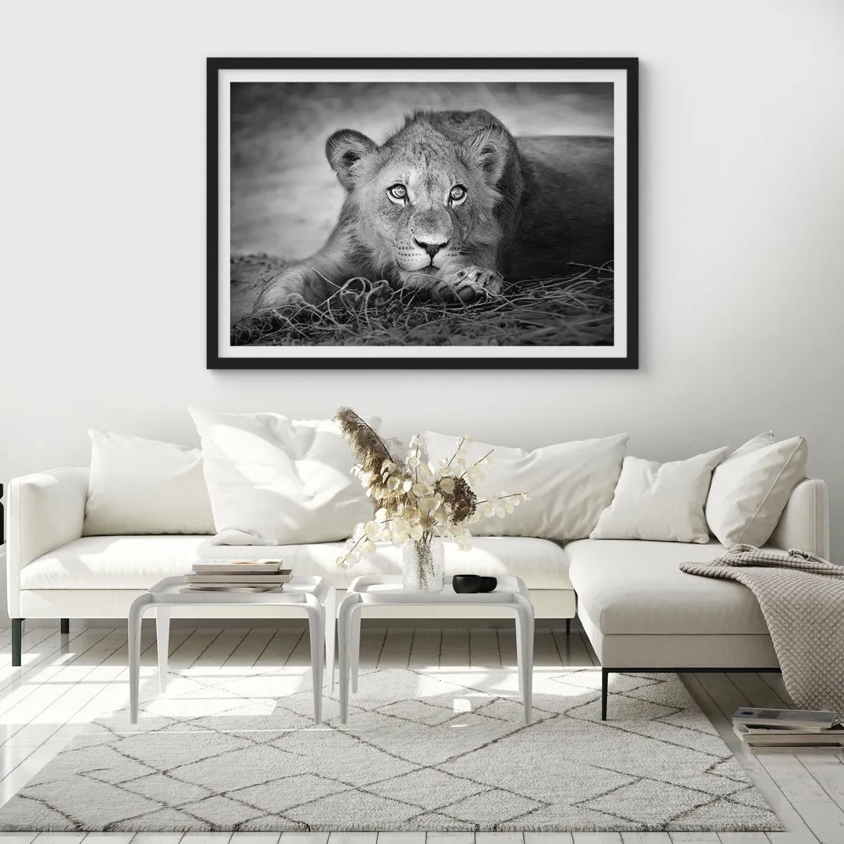 Poster in cornice nera - Cucciolo reale - 91x61 cm