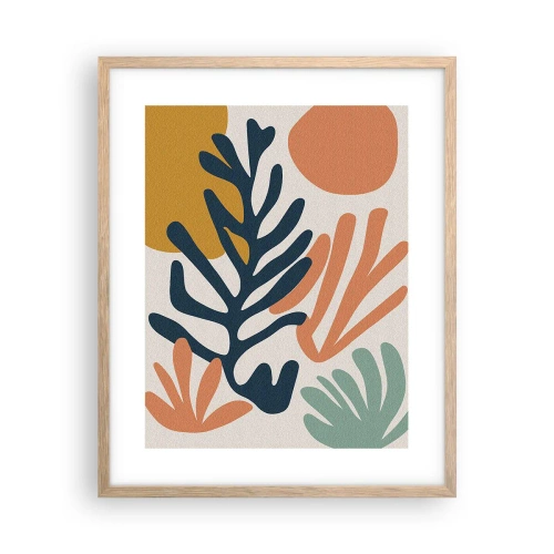 Poster in cornice rovere chiaro - Mare di coralli - 40x50 cm