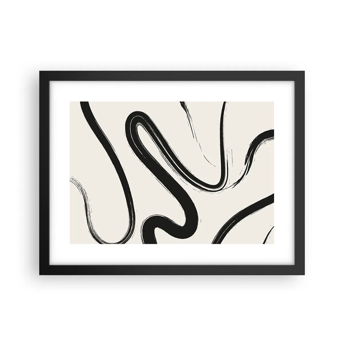 Poster in cornice nera - Capriccio bianco e nero - 40x30 cm