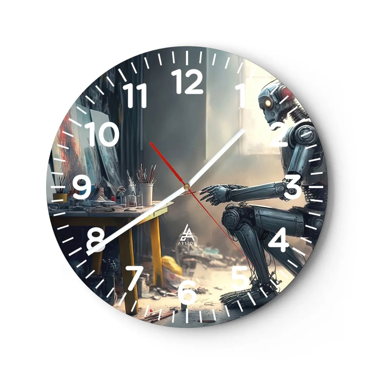 Orologio da parete - Orologio in Vetro - Atto creativo - 30x30 cm