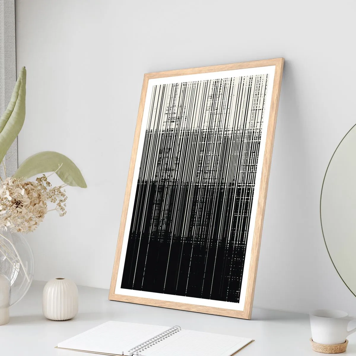 Poster in cornice rovere chiaro - Onde e vibrazioni - 40x50 cm