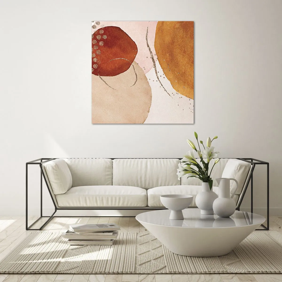 Quadro su vetro - Rotondità e movimento - 40x40 cm