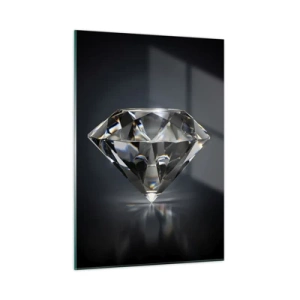 Quadro su vetro - Un diamante scintillante su uno sfondo scuro in una disposizione elegante - 50x70cm - Best girls friend - Decorazione murale moderna per soggiorno e camera da letto ARTTOR