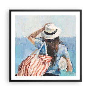 Poster in cornice nera - Benvenuti in vacanza - 60x60 cm