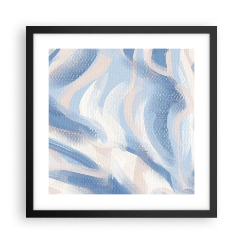 Poster in cornice nera - Ondulazioni azzurre - 40x40 cm