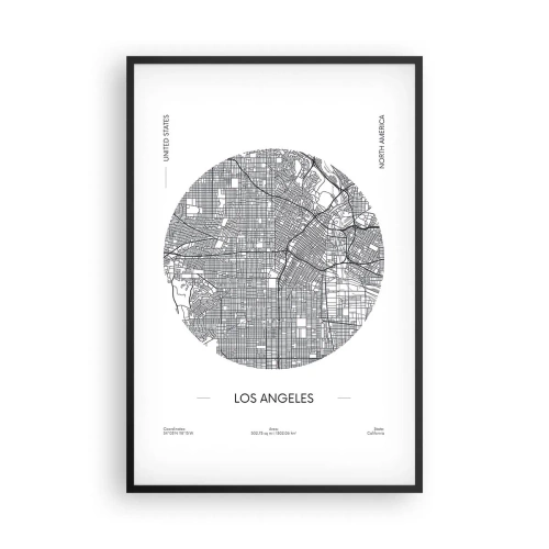 Poster in cornice nera - Anatomia di Los Angeles - 61x91 cm