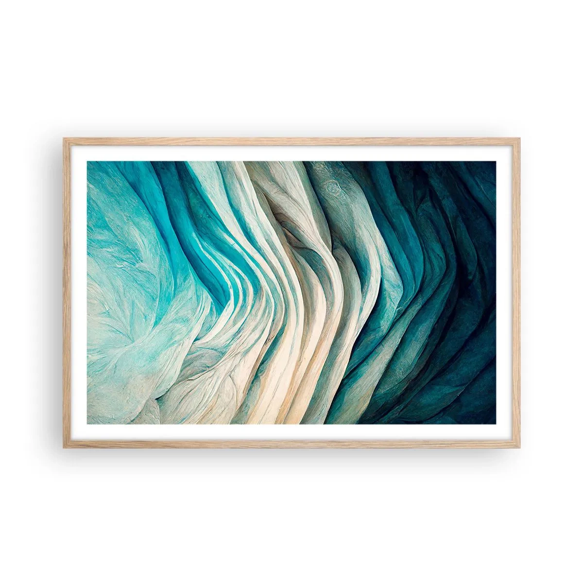 Poster in cornice rovere chiaro - Blu insaziabile - 91x61 cm