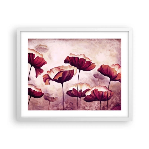 Poster in cornice bianca - Petalo rosso e bianco - 50x40 cm