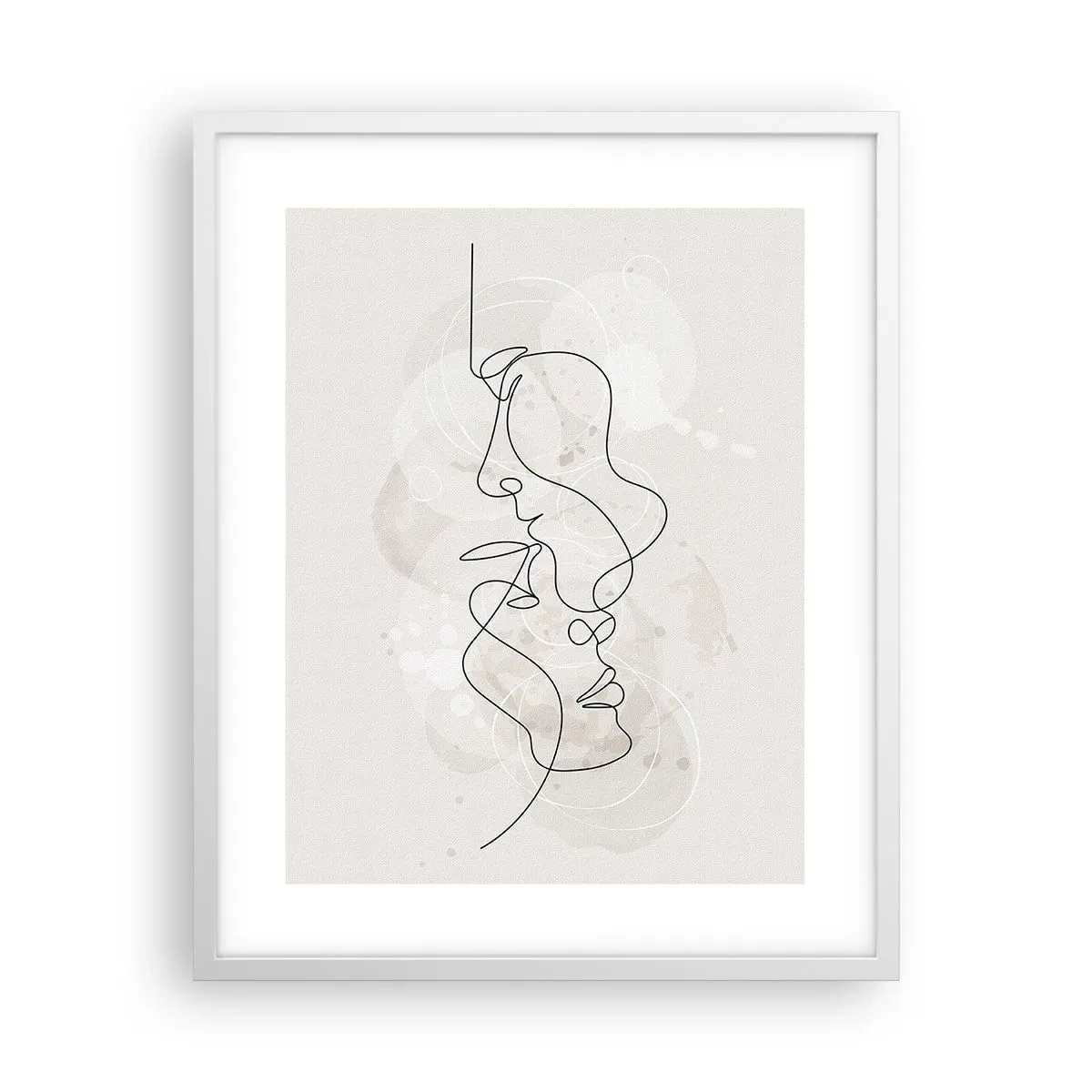 Poster in cornice bianca - Intrecciati in un abbraccio - 40x50 cm