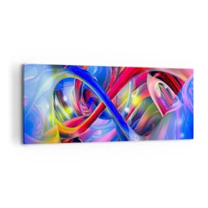 Quadro su tela - Stampe su Tela - Composizioni geometriche astratte e colorate in forme dinamiche - 120x50cm - La danza dei colori - Decorazione murale moderna per soggiorno e camera da letto ARTTOR