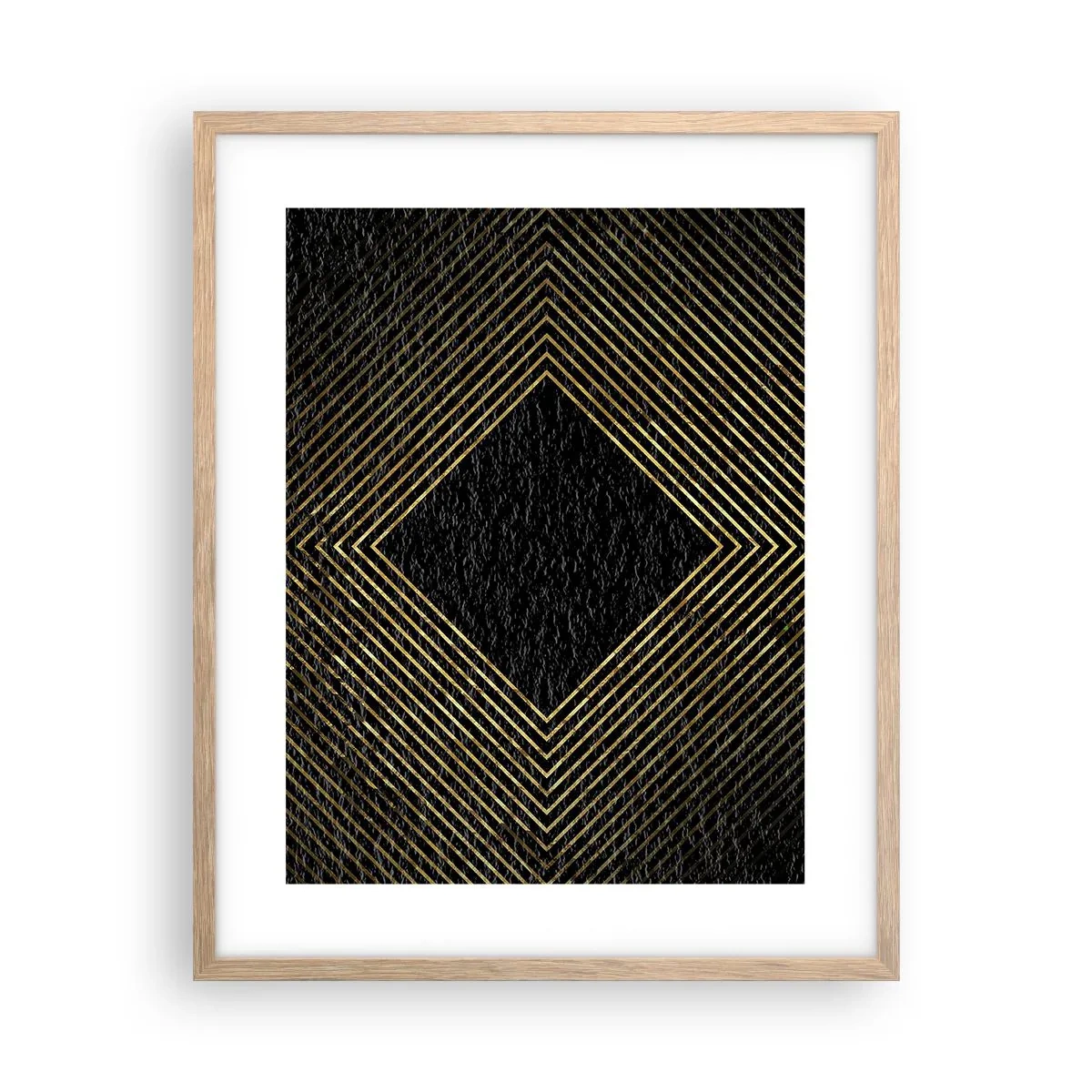 Poster in cornice rovere chiaro - Geometria in stile glamour - 40x50 cm