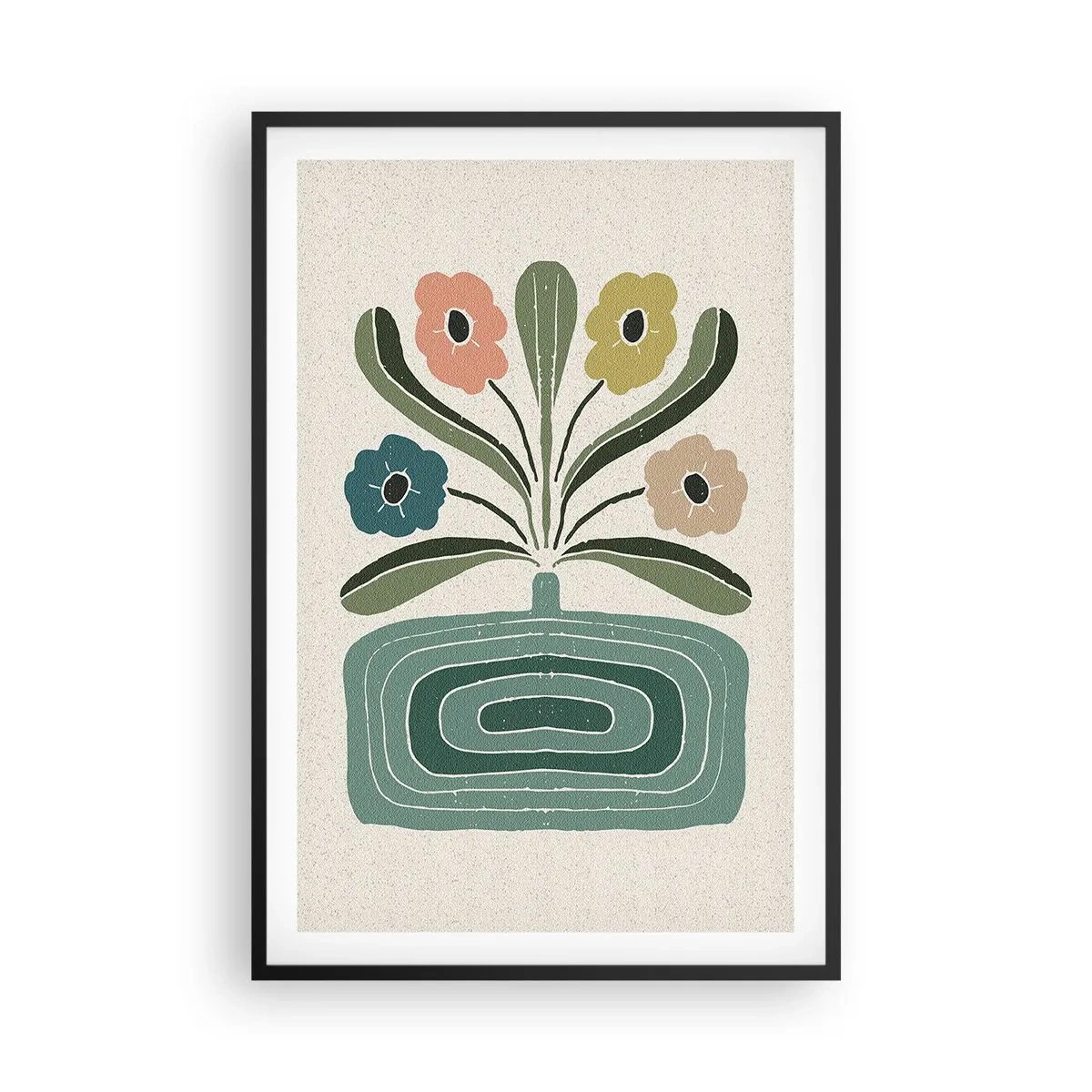 Poster in cornice nera - Bouquet simmetrico - 61x91 cm